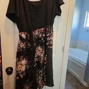 Floral Black Dress